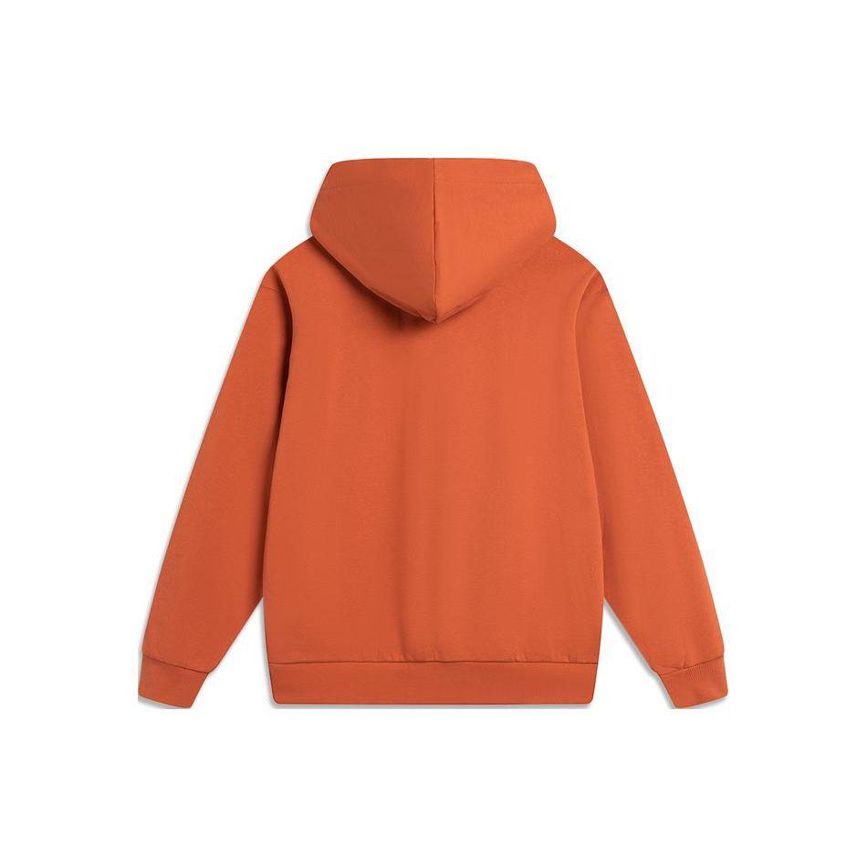 Li-Ning Weekend Youth Letter Embroidery Casual Hoodie Unisex Sweatshirt Sunshine-Dirty-Orange AWDU781-5
