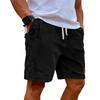 Men's Casual Shorts With Elastic Waist Drawstring And Corduroy Fabric, Stylish Design