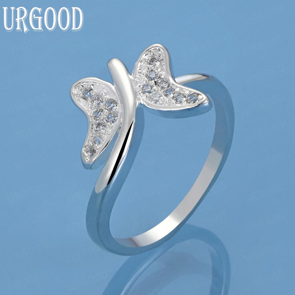 Bijoux en Argent Sterling 925 Bague Papillon Zircon AAA