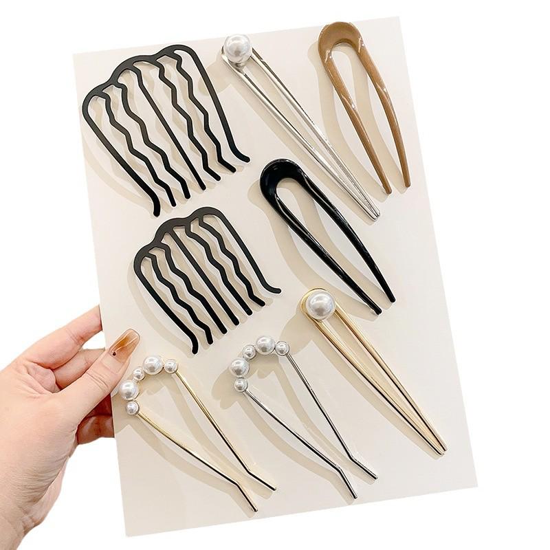 Elegant U-Shaped Chinese Hairpin: Women's Bun Tool, Decorative Insert Comb, Premium Hair Accessory