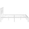 Metal Bed Frame with Headboard White 180x200 cm