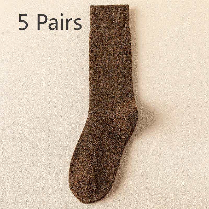 

5 пар женских зимних толстых флисовых теплых согревающих удлиненных шерстяных носков 5 Pairs жёлтый