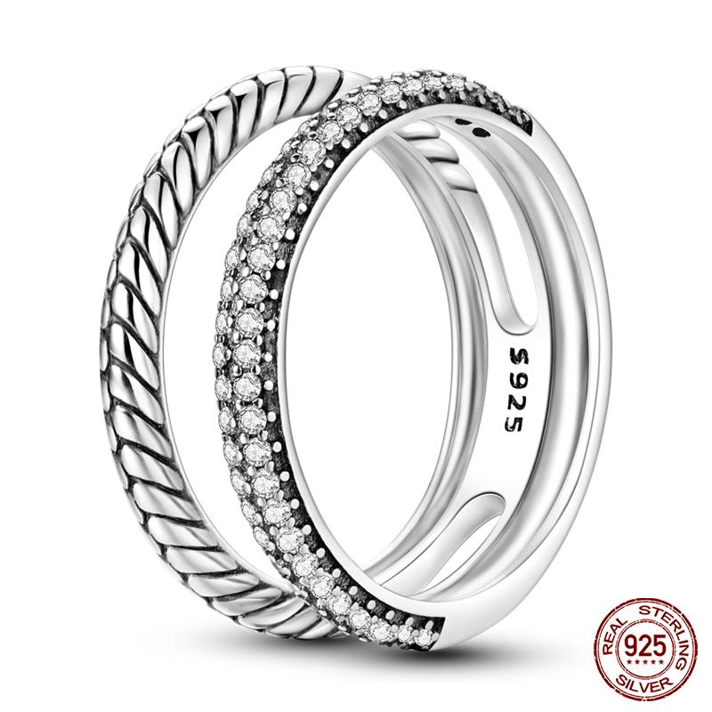 Original Design 925 Silver Blue Zircon For Ring Fit Women Wedding Wedding Wedding Engagement Silver Gift