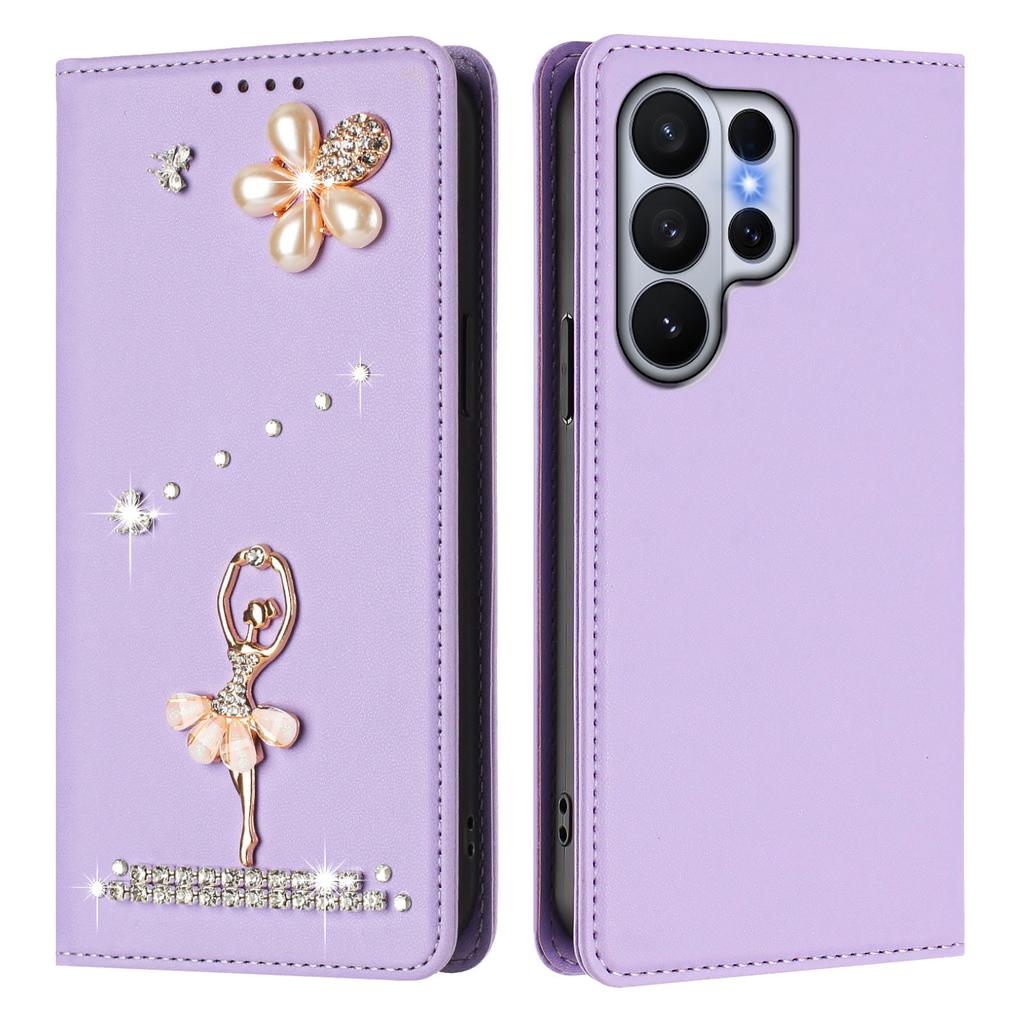 Diamond Cute Cards Solt Wallet Leather Phone Case For Samsung S26 Ultra S25 Plus S24 S23 A16 A26 A17 A07 Flip Bag Pocket Cover