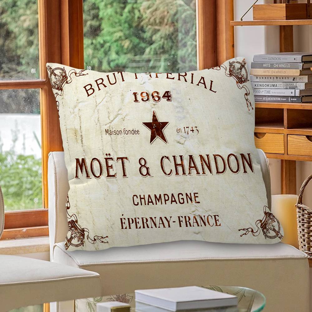 Champagne M-Moet C-Chandon pillow cover sofa cushion cover home room decoration children gift