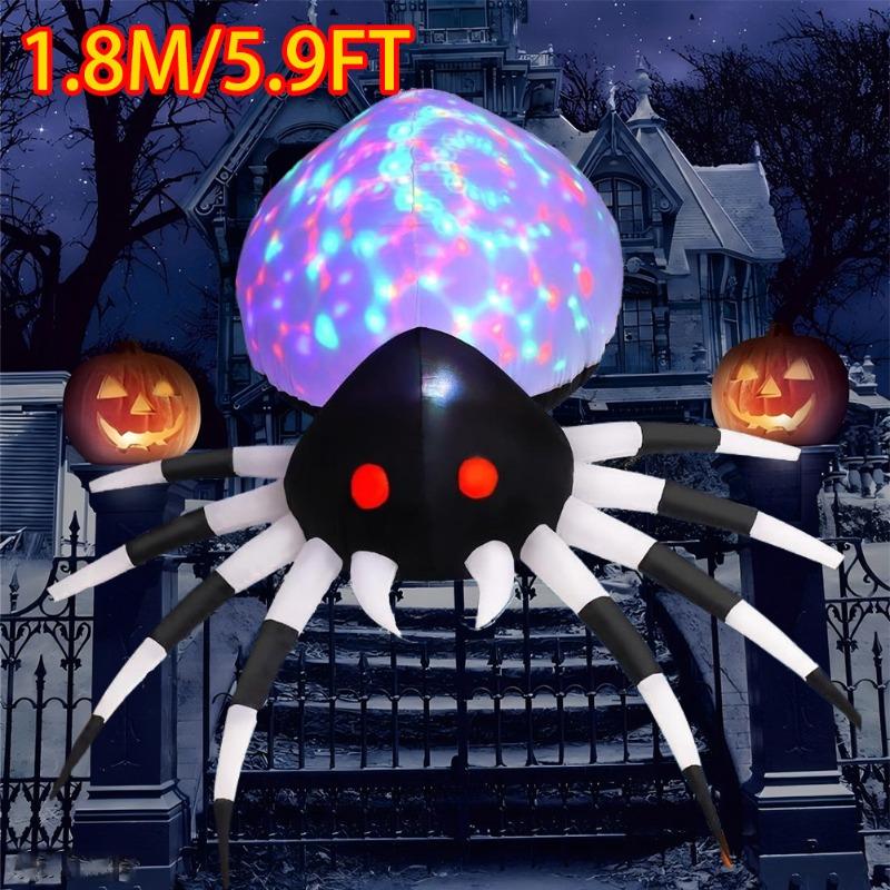 

Inflatable Toy Scary Spider Halloween Inflatable Model Luminous Inflatable Model Halloween Atmosphere Decoration Model US Plug