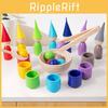 Wooden Montessori Toy Color Sorting Cup Game For Preschool Learning And Development