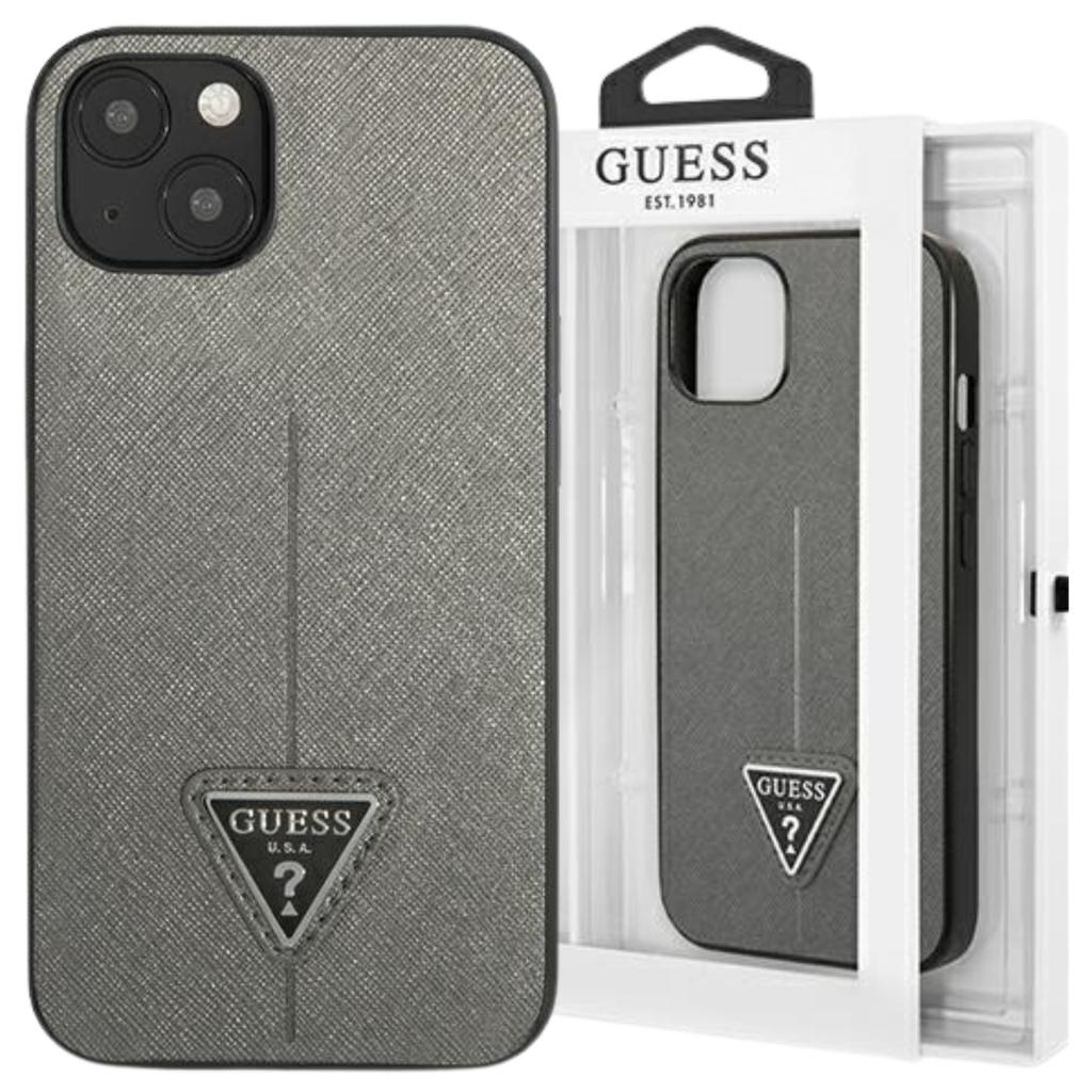 Guess Guhcp13Mpsatlg Iphone 13 / 14 / 156.1 Srebrny/Silver Hardcase Saffianotriangle Logo