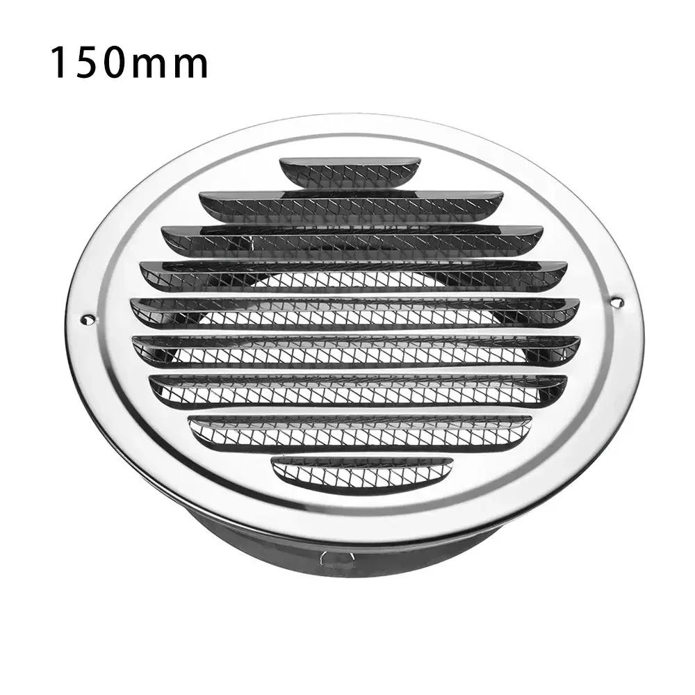 Außenwand-Lüftungsgitter aus Edelstahl Rundes Kanal-Lüftungsgitter 70/80/100/120/150/160mm Heim-Büro-Lüftung