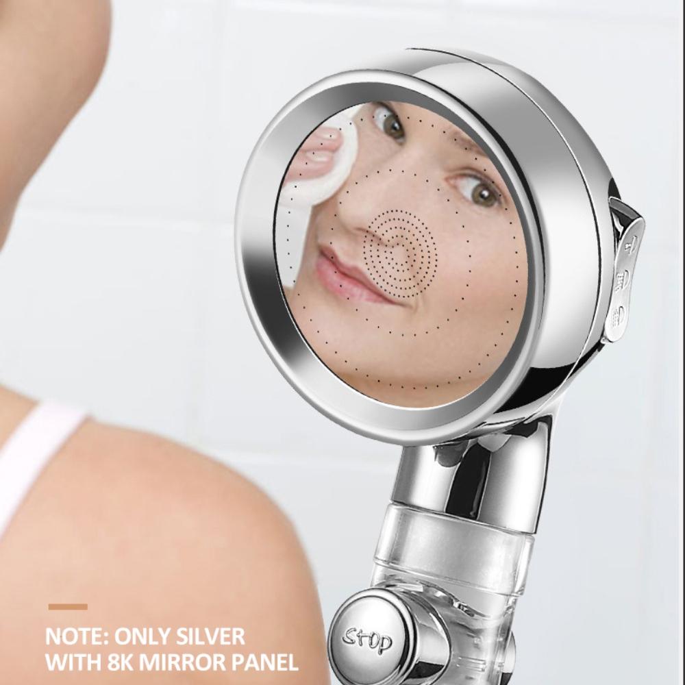 Turbocharged Shower Head 3 Mode High Pressure Adjustable Filtering Rainfall Shower For Home Bathroom