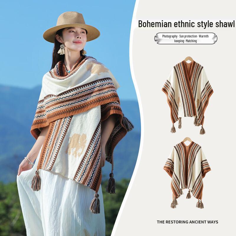 2026 Spring Summer Women s Ethnic Style Shawl Wrap 120*90cm