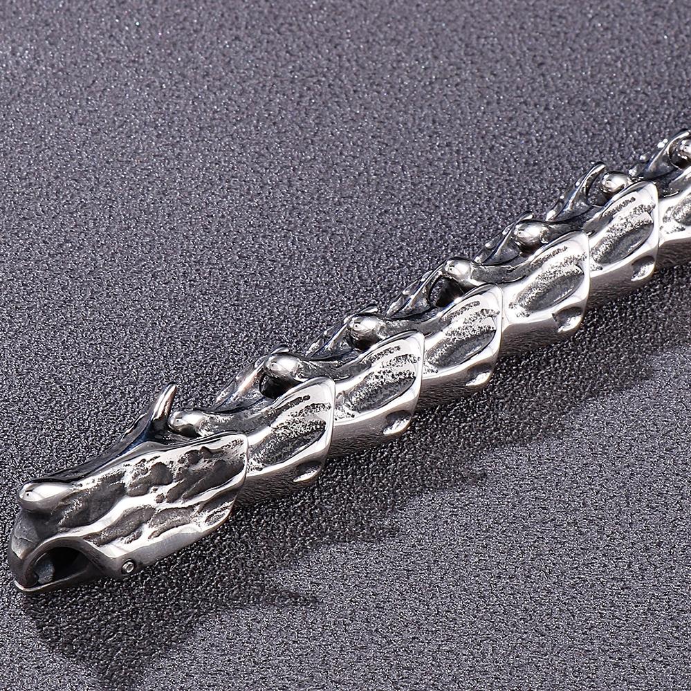 Massive 16MM Wide Dragon Spine Chain Bracelet for Man 316l Stainless Steel Bracelets Viking Punk Jewelry Gothic Men's Gifts