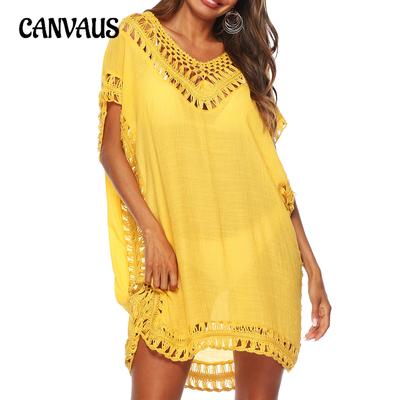 Grembiule da spiaggia da donna Taglie forti Tinta unita con scollo a V Abito sexy vuoto Costume da bagno bikini Grembiule da spiaggia