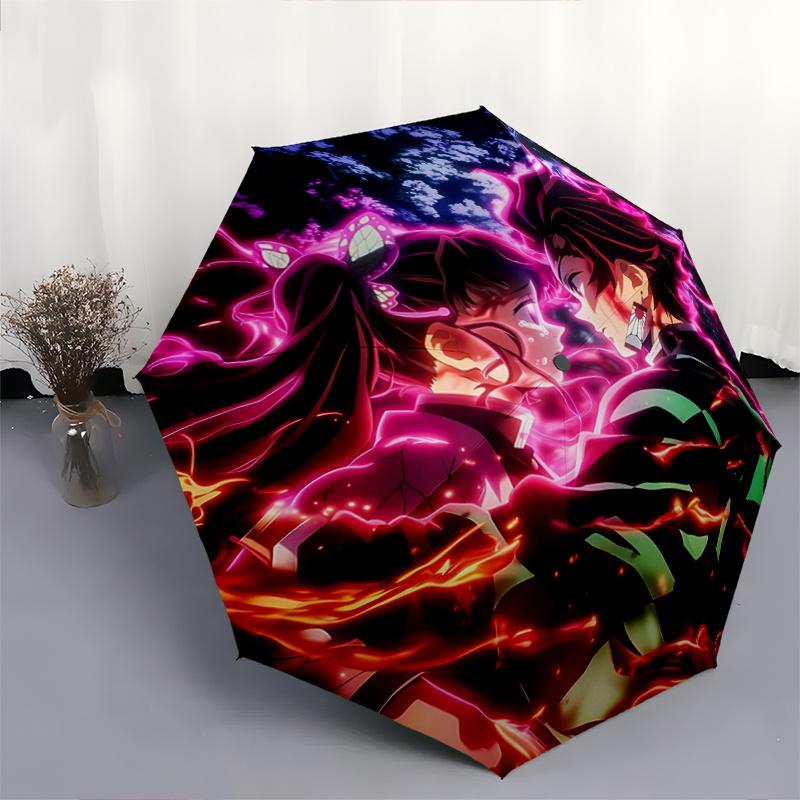 1pc Demon Slayer Character Automatic Opening and Closing Umbrella - Small Umbrella Suitable for Various Occasions G021