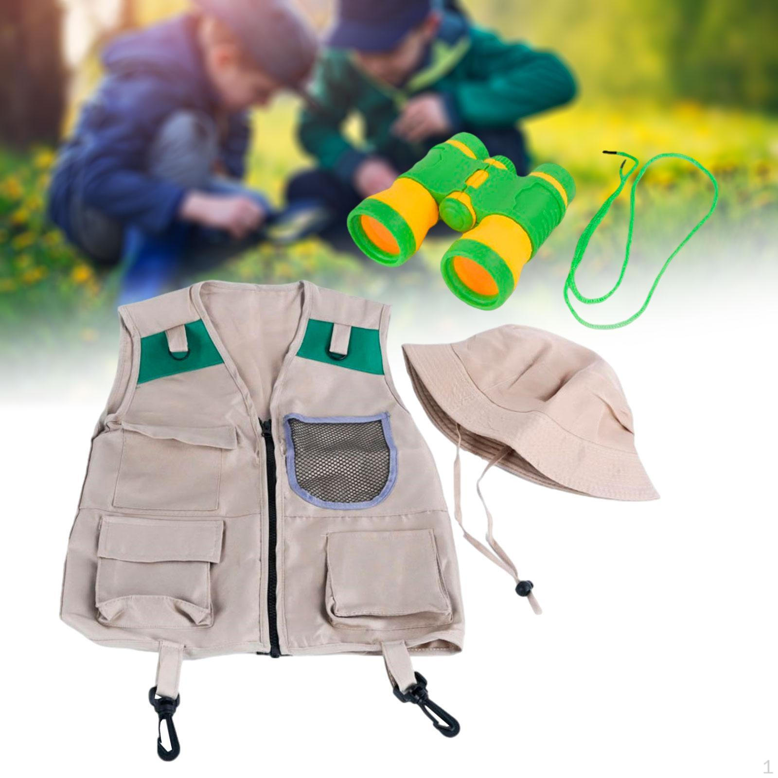

Детский комплект с жилетом и шапкой, бинокль для приключений на природе Mesh Bag Vest