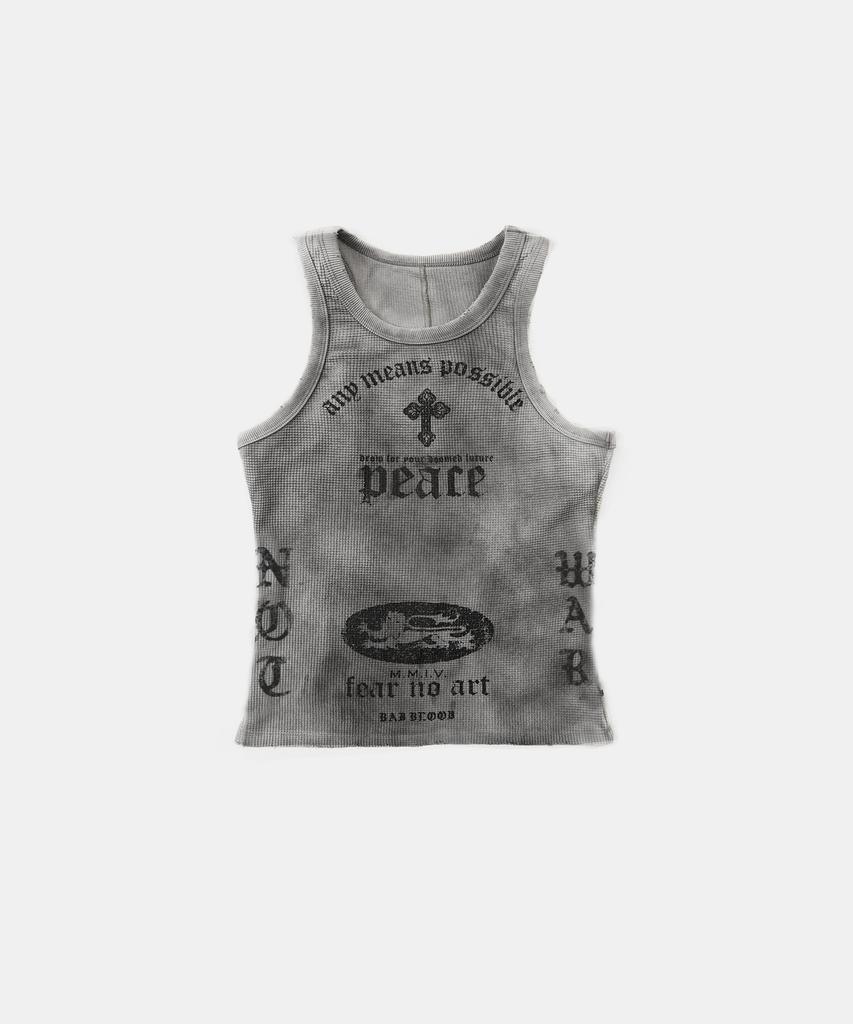 BADBLOOD Peace Not War Tank - Dusty White