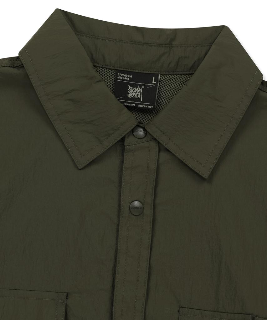 Brown Bless Multi Pocket Utility Shirts - Khaki