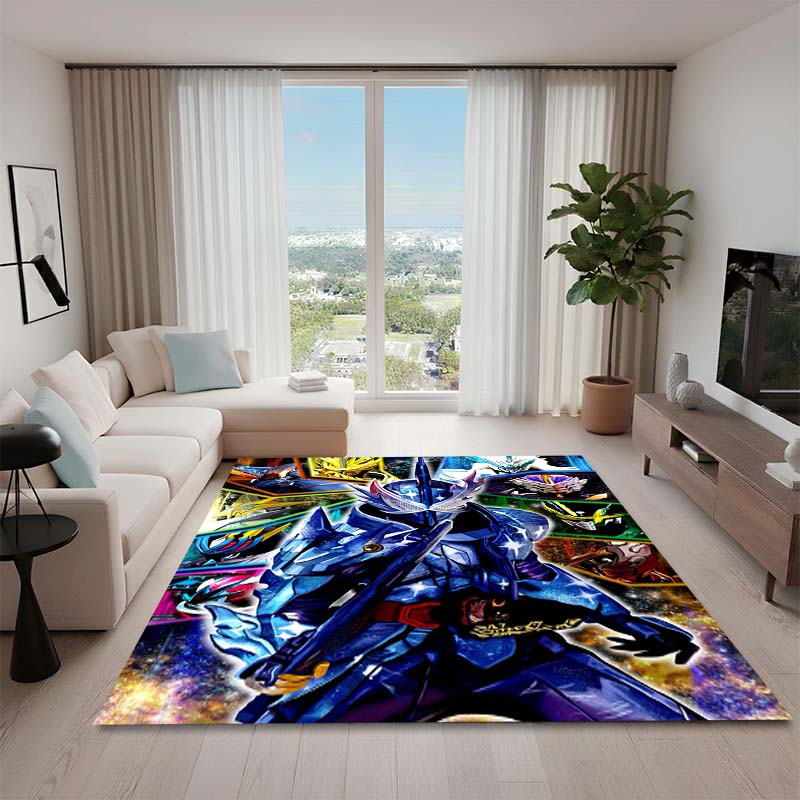 3D Printed Kamen Rider Rug, Suitable for Living Room, Bedroom, Table, Kitchen Doorway, Children's Non-slip Floor Mat.