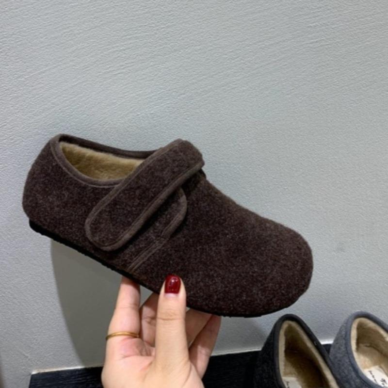 Fashion Women's Fashion Flat Shoes Winter New Round Head Deep Mouth Soft Sole Anti-slip Wear-resistant Low-top Shoes