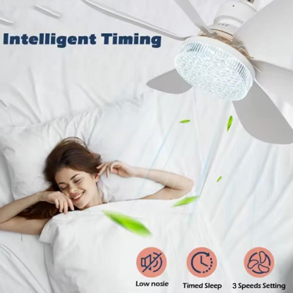 3 Gears Stepless Dimming Ceiling Fan Light 2 in 1 Electric Cordless Fan Ceiling Lamp  Living Room