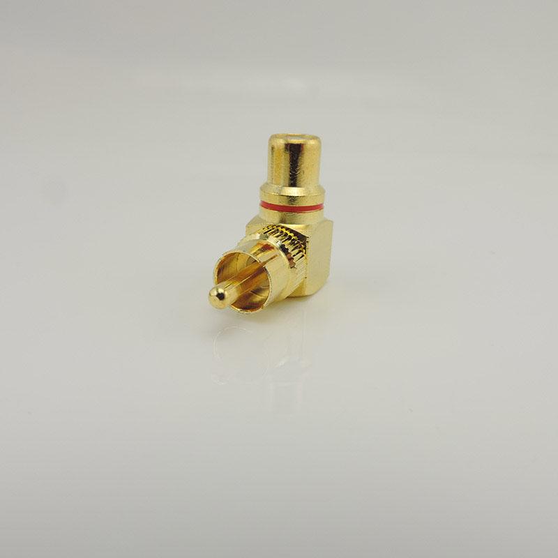 90 Degree RCA Connector Male To Female M/F Right Angle RCA Female To Male Plug Copper Adapter L Type Elbow for Cctv Camera Audio