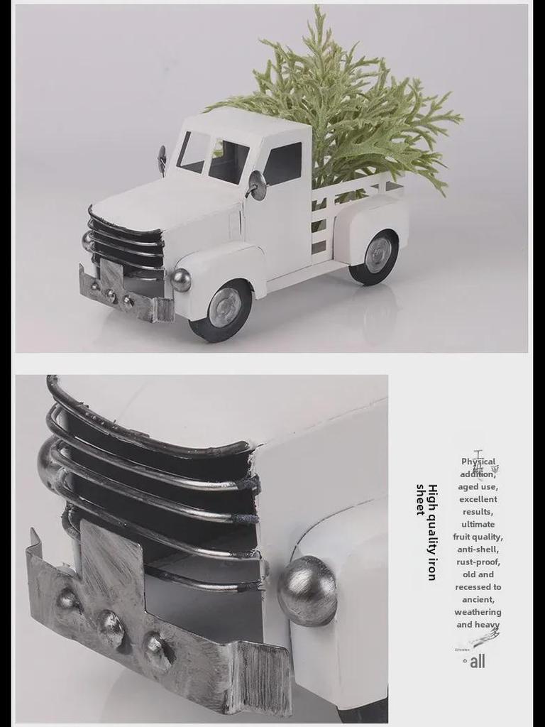 Hot-Selling Classic Christmas Pickup Truck Iron Decoration Model