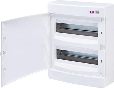 Surface-mounted Distribution Board 24 Modules IP40 White Door ECT24PO