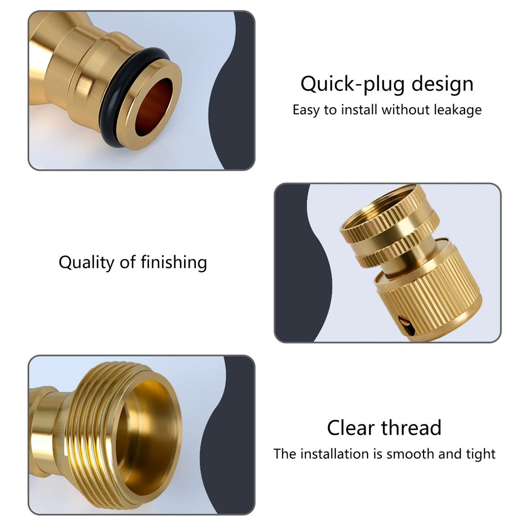 Garden Hose Quick Connect Fittings Brass Garden Hose Fitting Water Hose Connectors 3/4inch Garden Hose Fitting Connector