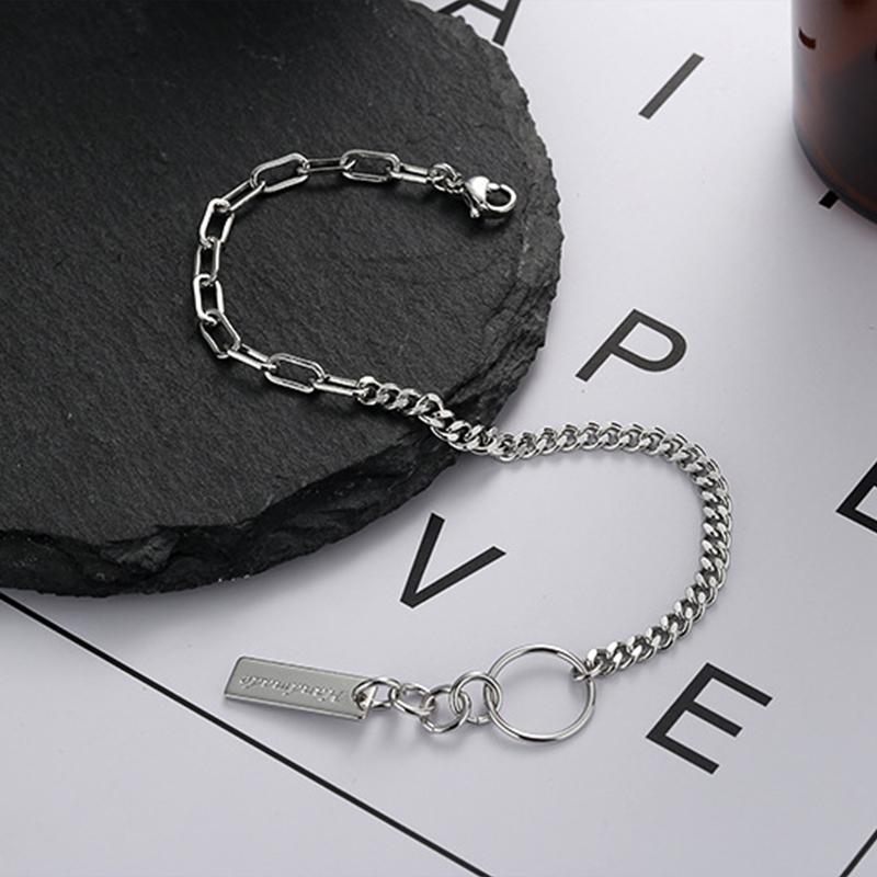 ANENJERY Splicing Chain Bracelet for Women Geometric Bracelet Party Fine Jewelry