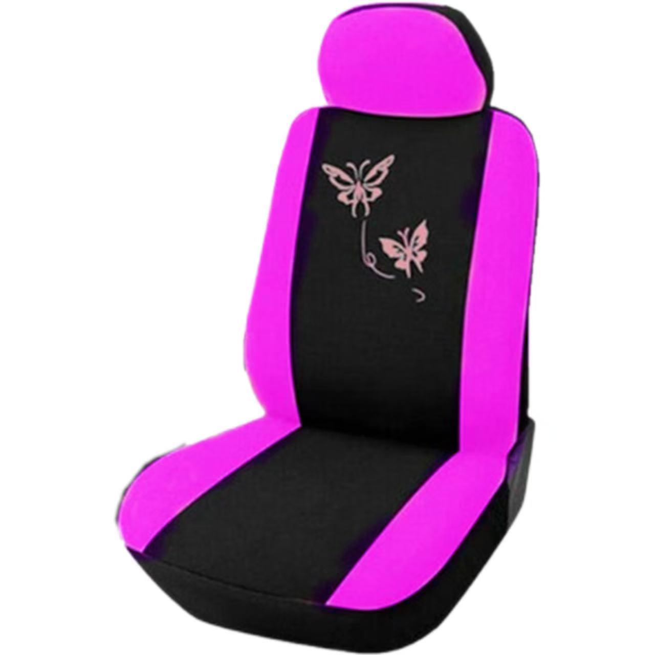 

Universal Pink & Purple Butterfly Car Seat Cover, Four Seasons Style Butterfly Print