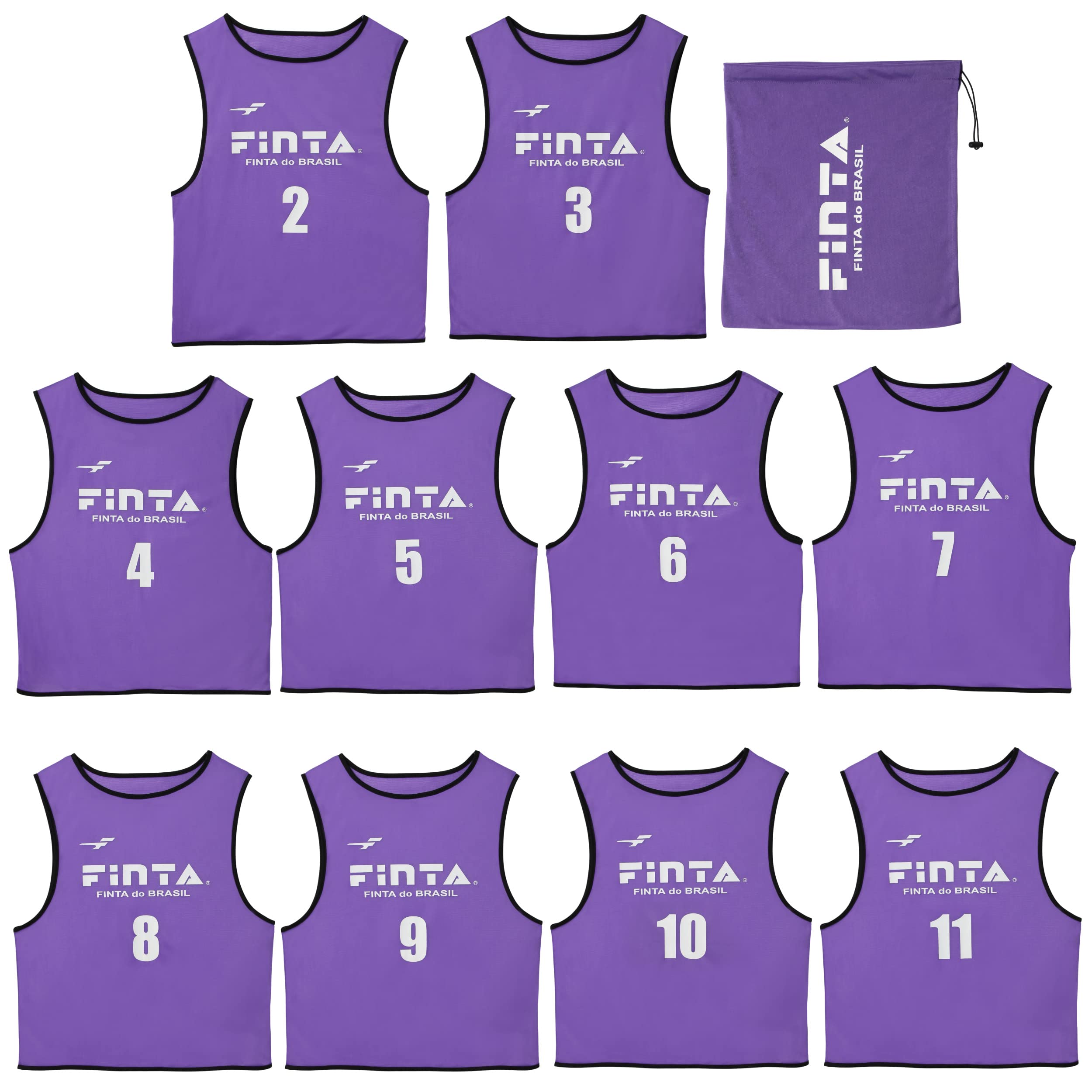 

FINTA Soccer/Futsal Bibs, Game Vest, Junior Size, 10-Pack, FT6555 (8100) Purple