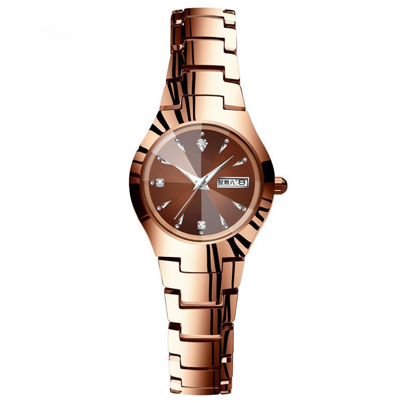Men's Watch Brand High Quality Tungsten Steel Calendar Waterproof Clock Couple Watches Women's Fashion Quartz Wristwatch Gift