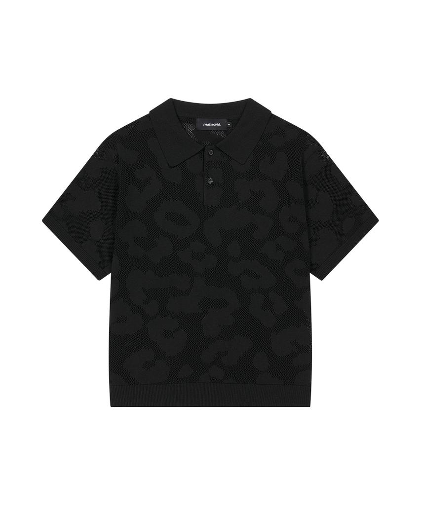 MAHAGRID Leopard Crochet Collar Knit Black(Mg2Gmmk640A)