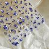 Chinese Style Blue And White Porcelain Nail Sticker Midnight Blue Floral Ceramic Nail Art Decal Slef Adhesive Diy Manicure Salon