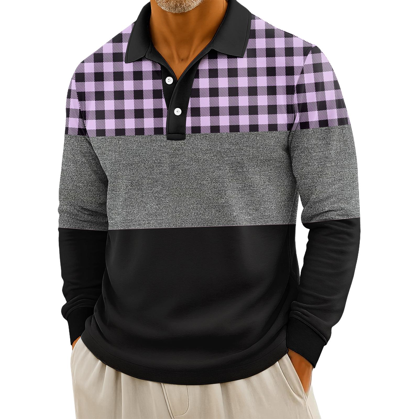 

Мужские повседневные топы с длинными рукавами на пуговицах с полосатым принтом XL