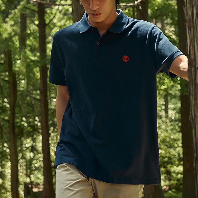 Timberland Męska koszulka polo z krótkim rękawem, slim fit, z pojedynczą perłą, w kolorze głębokiego szafiru A2EPM-433