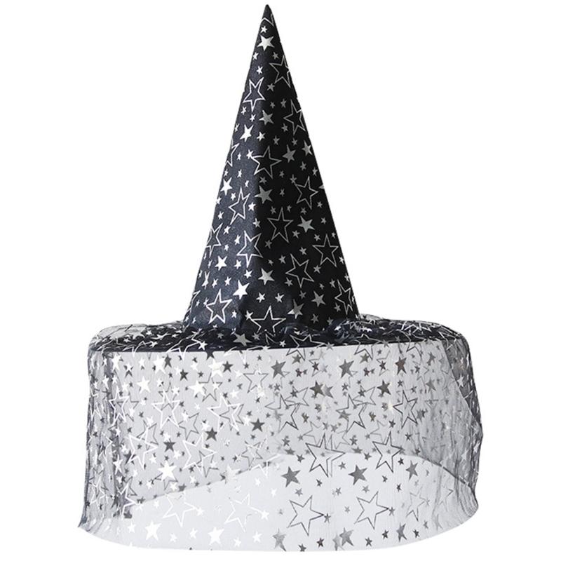 Halloween Hexenhut für Kinder Erwachsene Halloween Party Cosplay Kostüm Requisiten Gruseliger Zaubererhut für Halloween Party