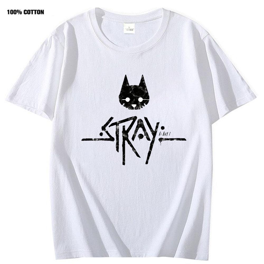 Stray Cat Game T Shirt Women Clothes 100%Cotton Men Unisex Casual Female Harajuku Camisas Streetwear Short Sleeve Tee Game Shirt