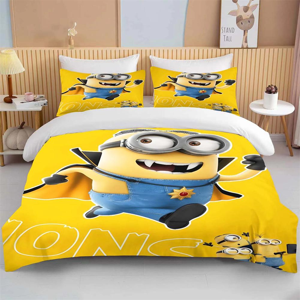 3D Yellow People Duvet Cover Pillowcase Bedding Bedroom Decor Children Gift Adult Single Double Bed Large Sizezip Duvet Cover