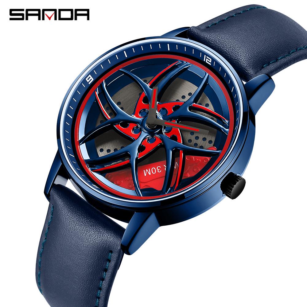 Sanda Meilleure Vente 1088 Montre pour Adolescent: Personnalisé, Cadran Rotatif 3D, Tendance, Quartz Étanche.