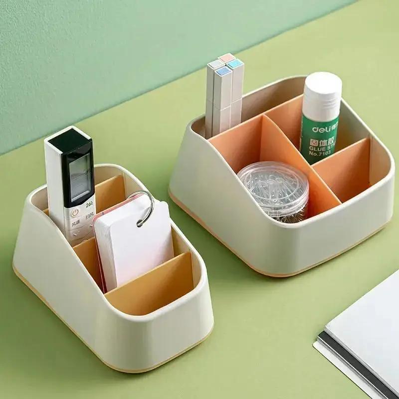 Remote Control Miscellaneous Storage Box Plastic Lattice Student Desktop Stationery Rack Storages Boxs Home Cosmetics Organizer