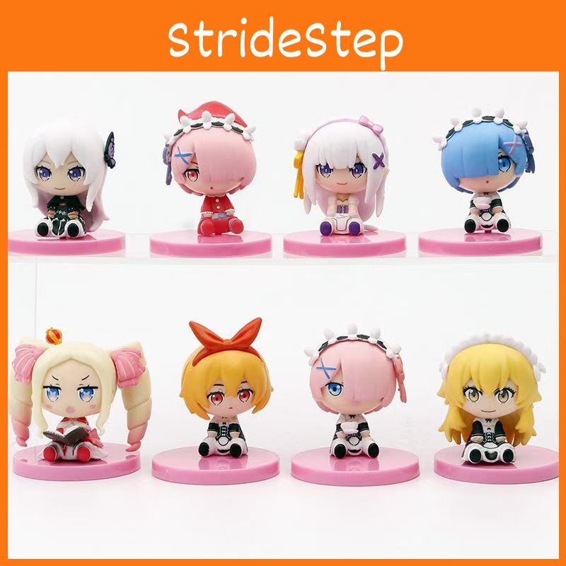 Adorable 8 Piece Sitting Rem And Ram Figure Set From Re Life In A Different World From Zero