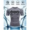 Mens Black Compression Short Sleeve T-Shirt White Death Metal Tribal Graphic Absorb Sweat Quick Dry High Elasticity Gym And MMA Athletic Top