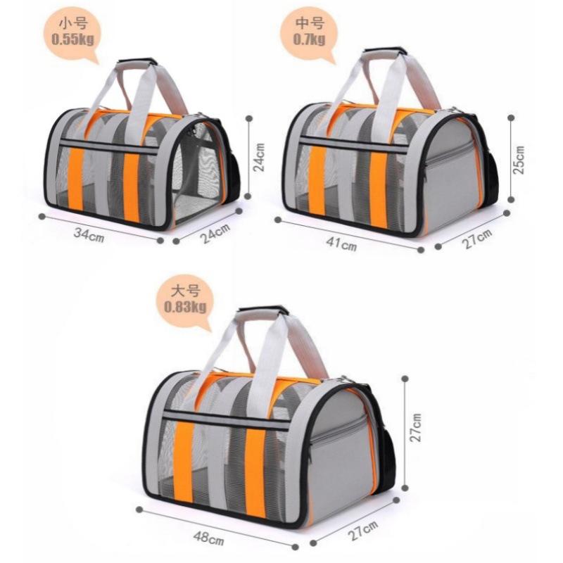 Collapsible Mesh Pet Carrier Bag Soft Sided Portable Travel Dog Cat Carrier Handbag with Shoulder Strap for Small Medium Puppies
