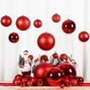 Red Shiny & Matte Glitter Christmas Ball Ornaments - Plastic Hanging Decorations (6-30cm) for Festival Scenes