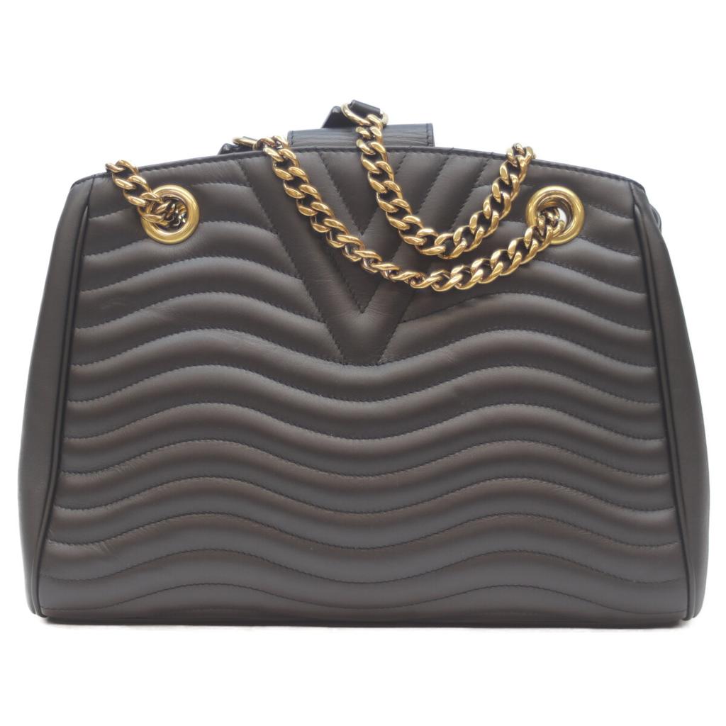 Louis Vuitton M51496 Schwarze Kalbsleder Wellenketten Tragetasche Tragetasche schwarzGebraucht