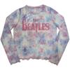 The Beatles Womens/Ladies Logo Mesh Long-Sleeved Crop Top