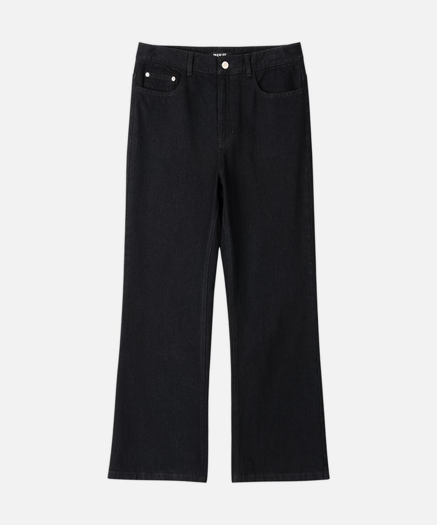DRAW FIT French Flare Denim Pants [Black Indigo]