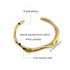 2025 New Non Tarnish Fashion Women's Simple Irregular 18K Gold Bracelet Fine Ripple Open Fashion Bangles for Parties