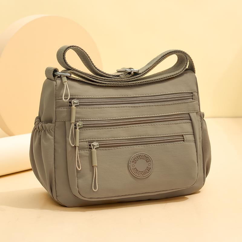 Damen Schultertasche mit großer Kapazität aus wasserabweisendem Nylon, Mehrfachfach-Pendler-Tasche, Umhängetasche